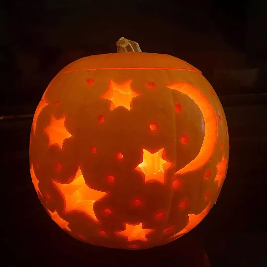 77 Creative Pumpkin Carving Ideas That'll Transform Your Fall Decorating Game 56 Night Sky Pumpkin