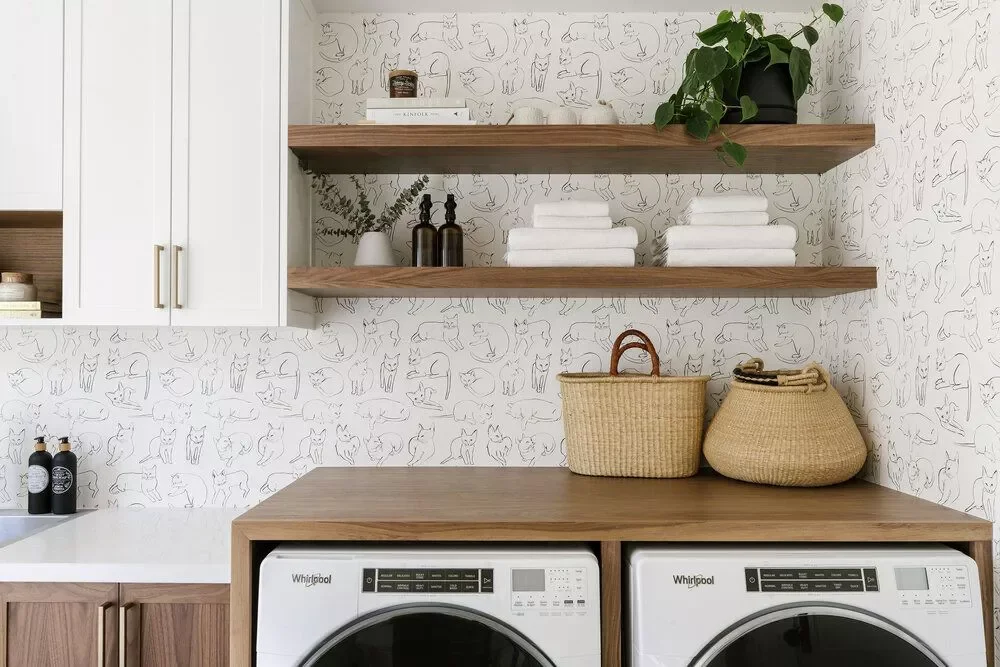 25 Creative Ways to Display Towels That Transform Your Bathroom Storage 6 Open Laundry Room Shelving