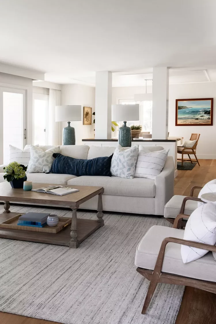 32 Coastal Living Room Ideas That Bring Ocean Vibes Home 29 Open Plan