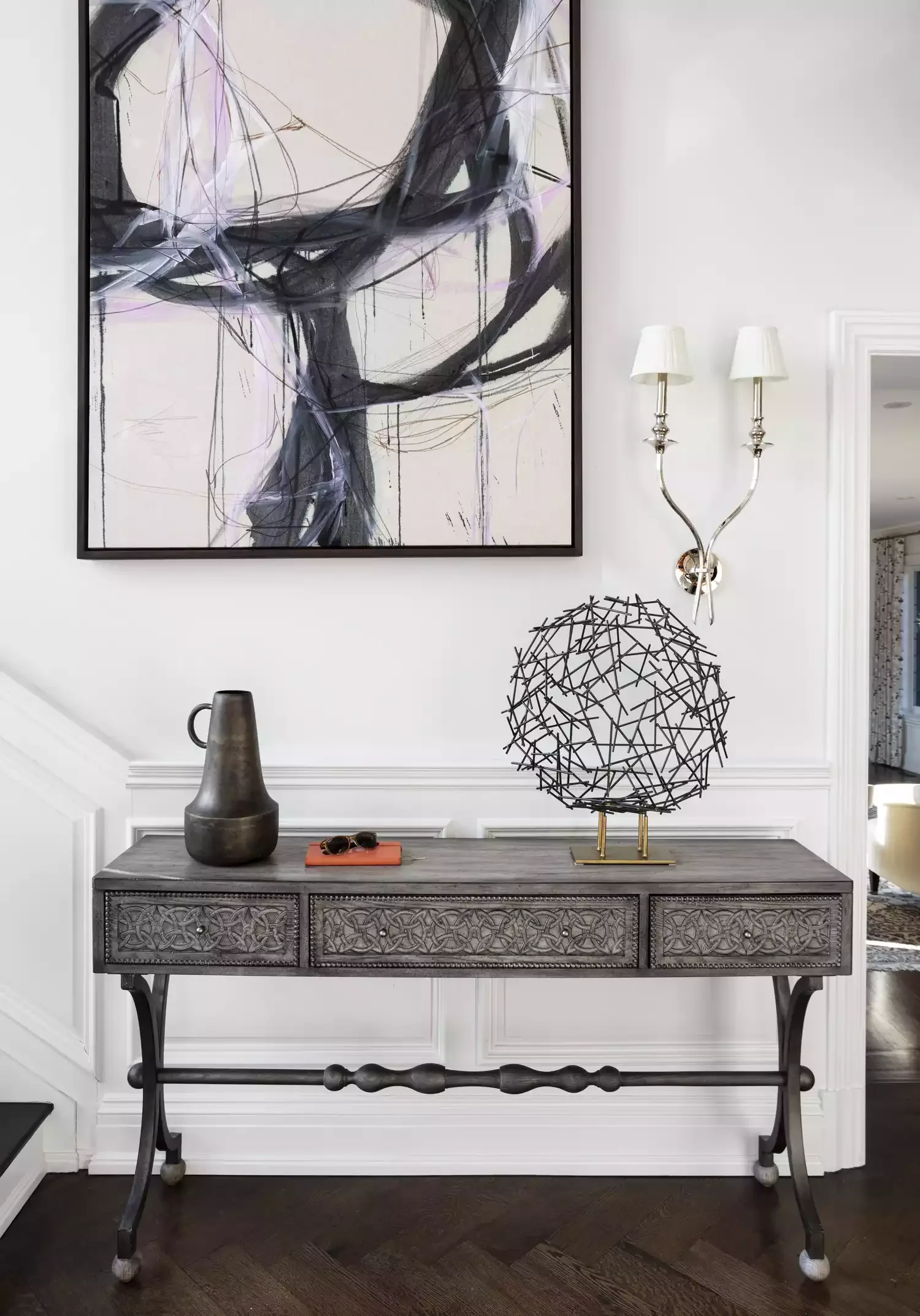 22 Stunning Entryway Wall Ideas That Create an Amazing First Impression 20 Opt for Abstract