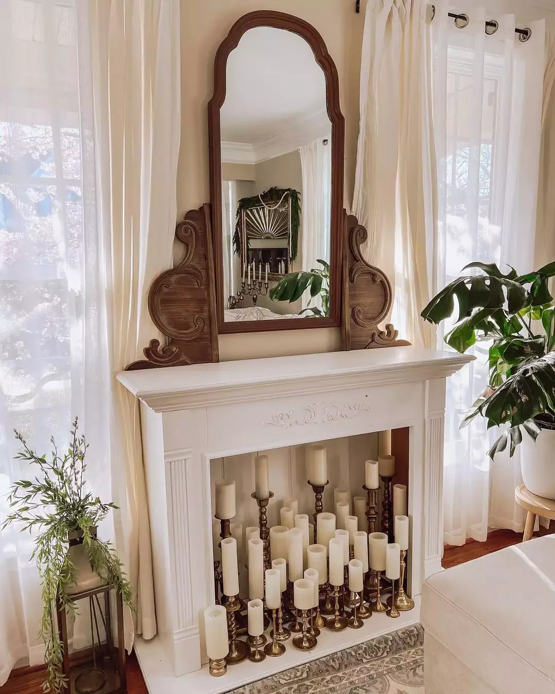 24 Creative Ways to Transform Your Fireplace with Candles 10 Opt for Antiques