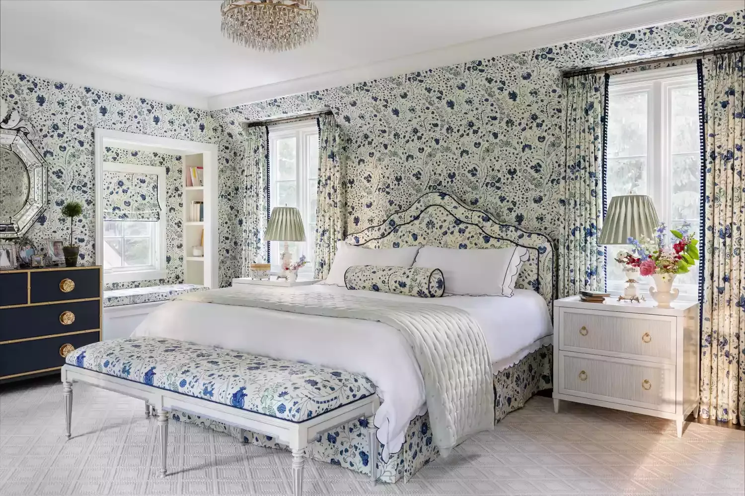 22 Beautiful Ways to Bring Botanical Prints Into Your Home Design 9 Opt for Coordinating Prints All Over