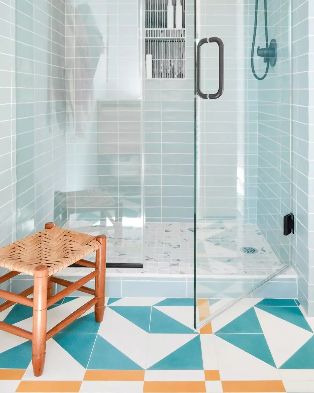 20 Stunning Bathroom Floor Designs That Will Transform Your Space 9 Opt for Two Hues