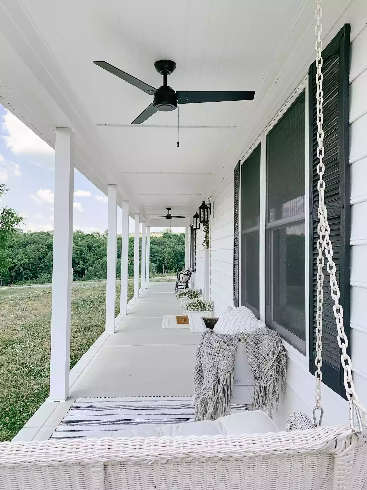 25 Budget-Friendly Porch Ceiling Ideas That'll Transform Your Outdoor Space 19 Opt for a Crisp, White Look
