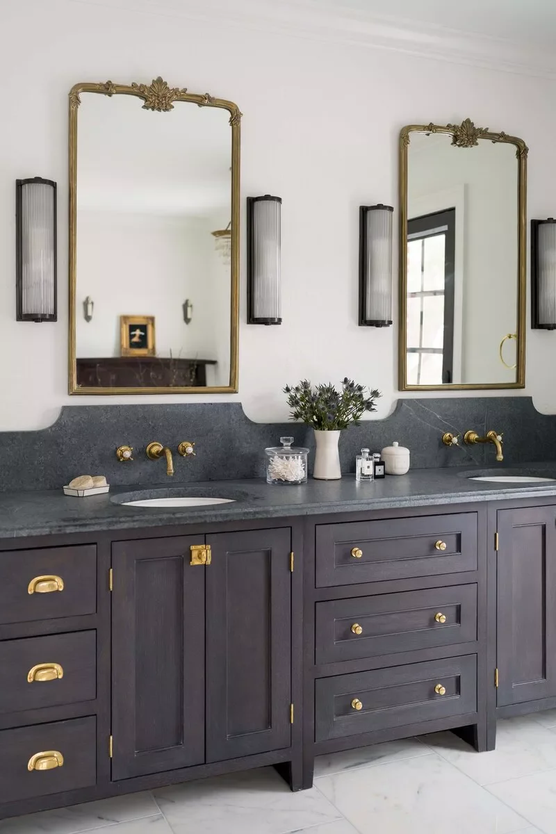 50 Dramatic Dark Bathroom Ideas to Transform Your Space 41 Opt for a Dark Vanity