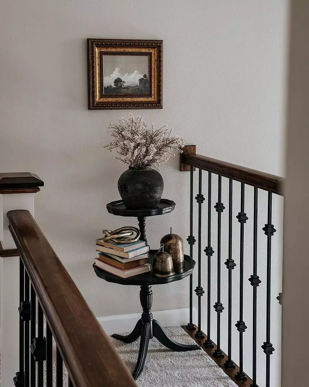 24 Creative Staircase Landing Decorating Ideas to Transform Your Space 24 Opt for a Two-Tiered Table