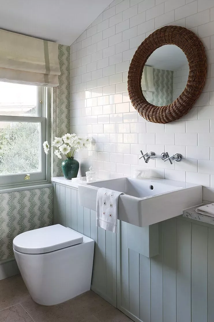 30 Bathroom Wall Decor Ideas That Refresh Your Space This Year Opt for a Wallpaper Accent