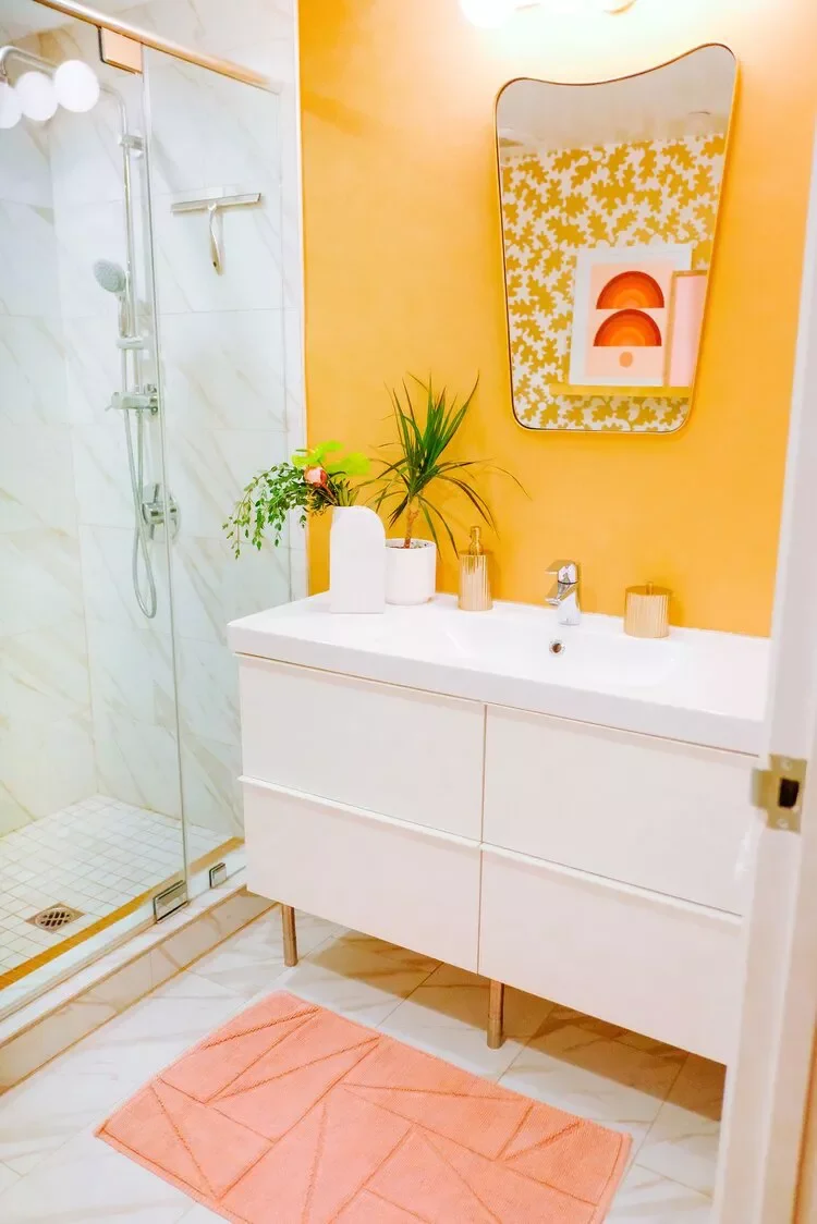 41 Stunning Bathroom Color Ideas to Transform Your Space Orange-Yellow