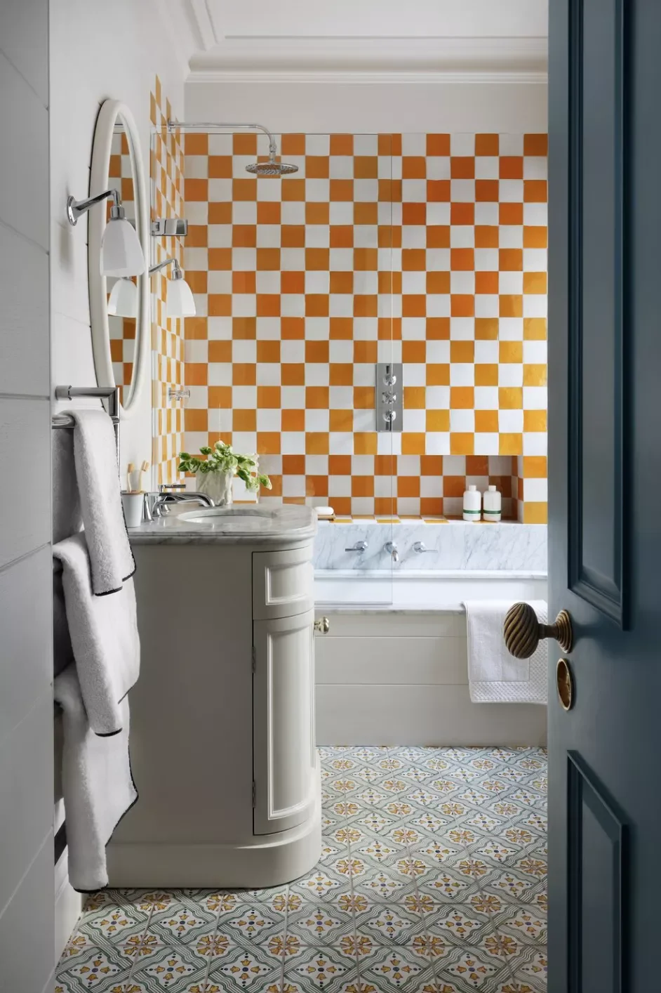 42 Bold Bathroom Color Ideas That Transform Small Spaces Into Stunning Retreats 35 Orange and Blue