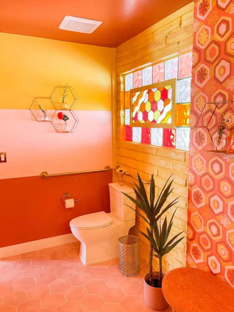30 Professional Designer Paint Colors That Transform Any Bathroom 22 Orange