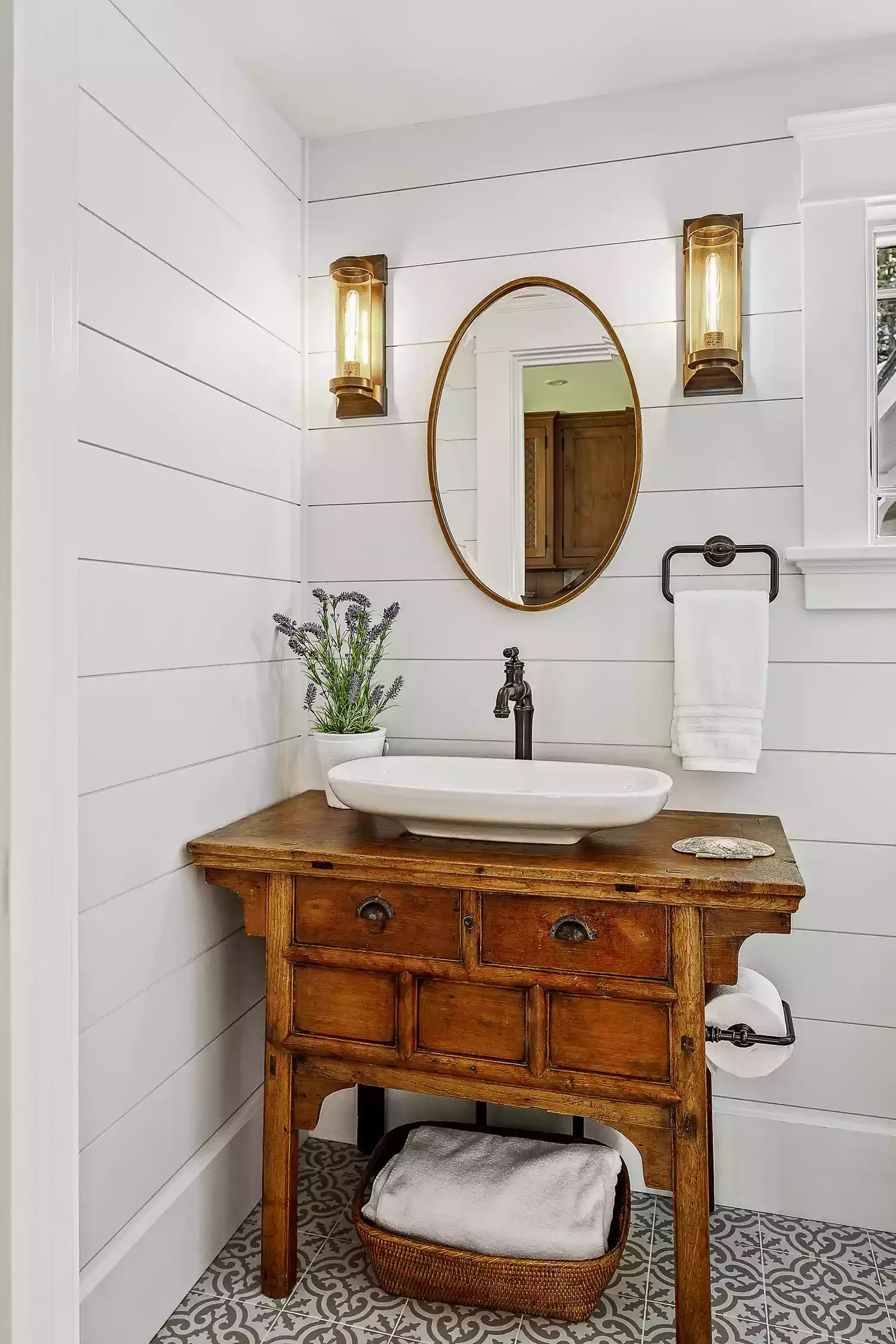 36 Beautiful Bathroom Vanity Ideas for Style and Function 17 Outfit a Rustic Wood Piece