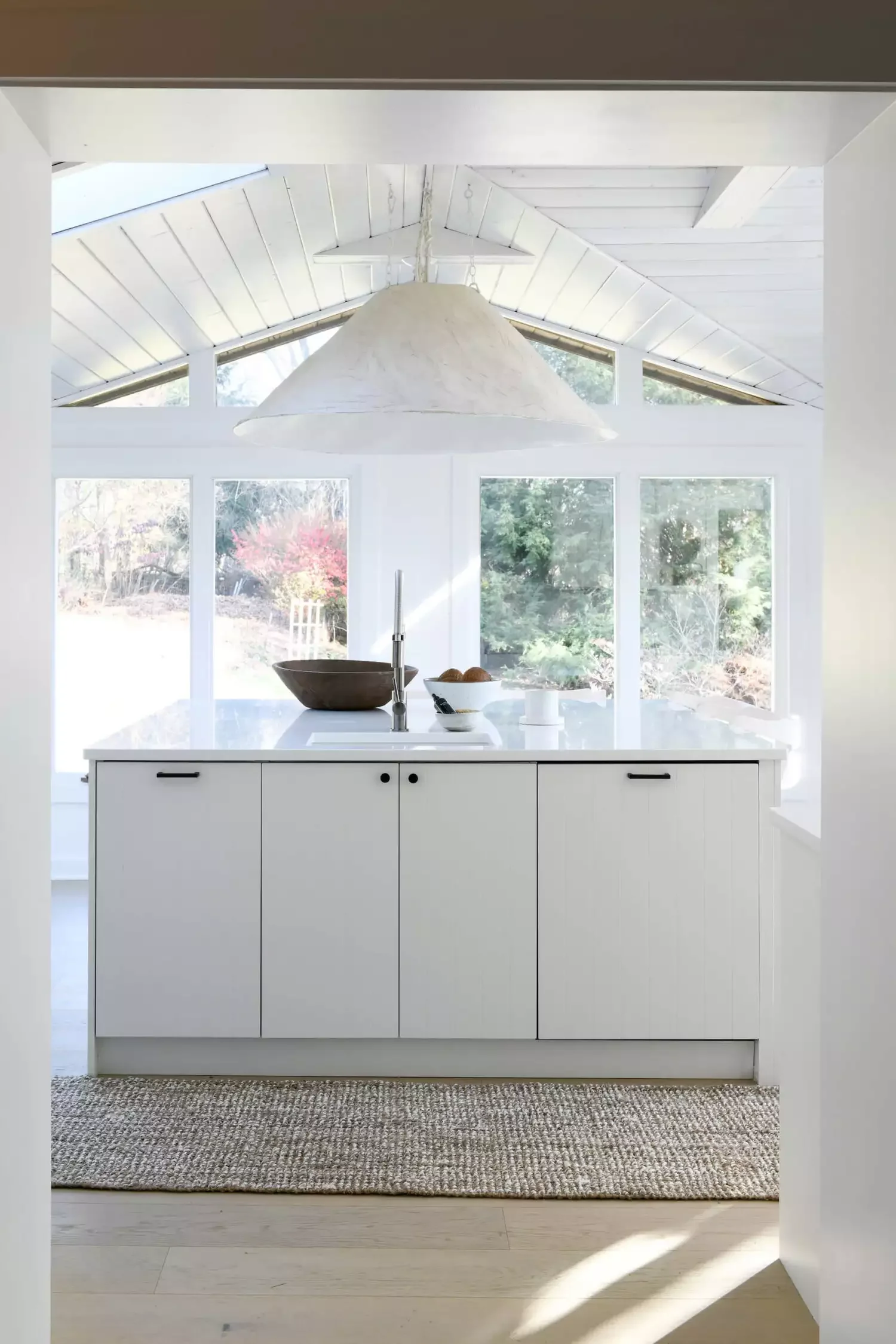 59 Timeless White Kitchen Design Ideas That Never Go Out of Style Oversized Lighting