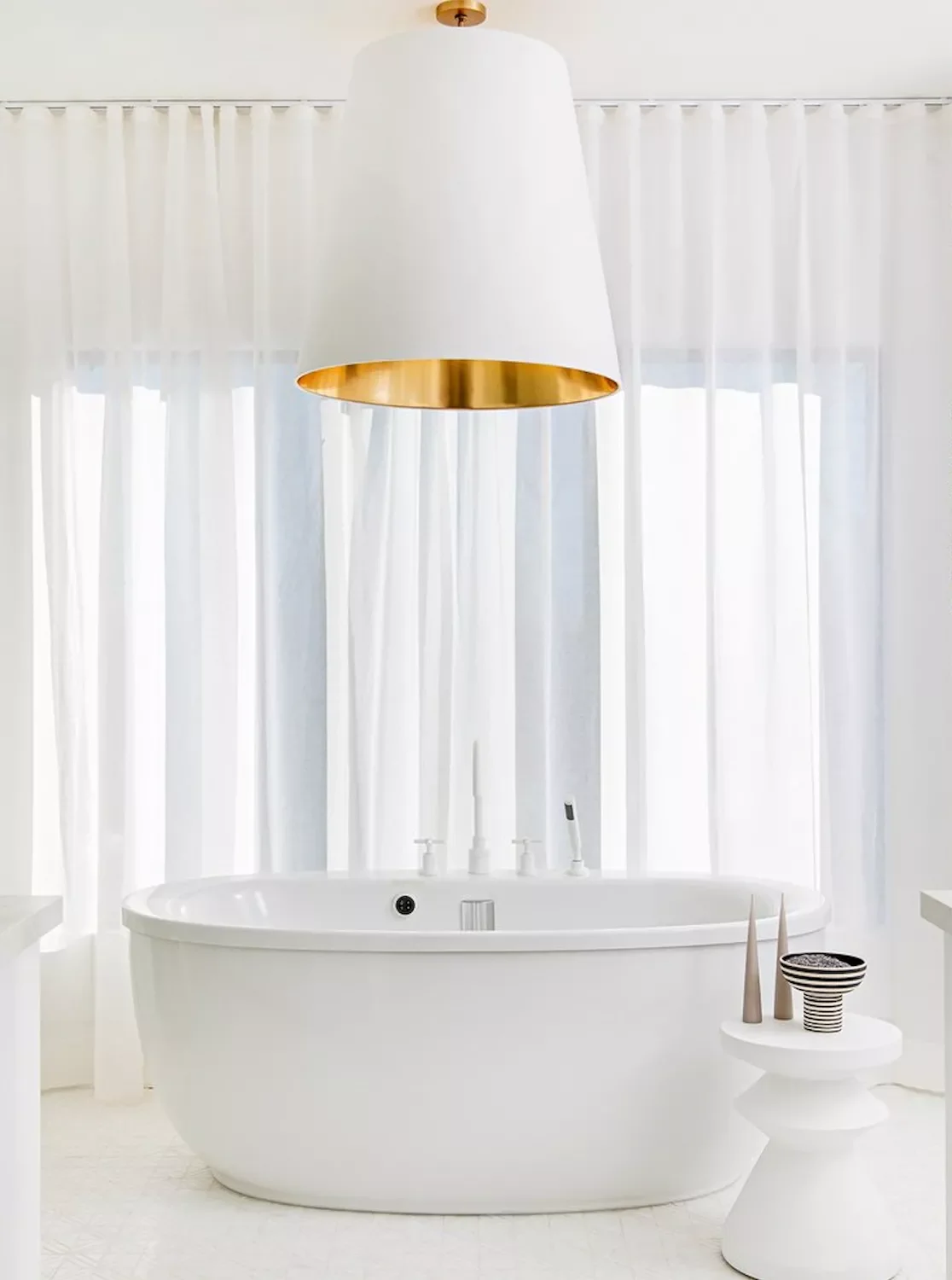 50 Luxurious Bathroom Ideas to Create Your Perfect Self-Care Sanctuary 29 Oversized Pendant Light