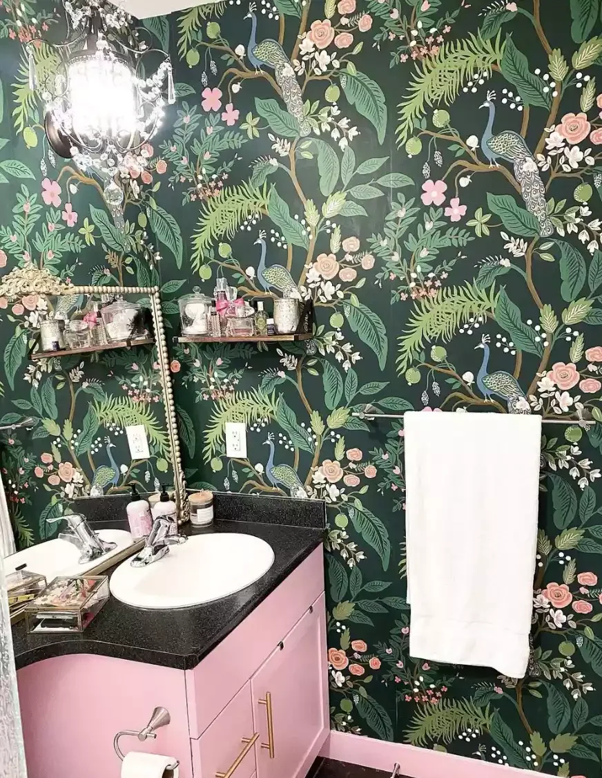 40 Stunning Pink Bathroom Ideas That Balance Playfulness with Elegance 22 Pack a Punch With Pattern