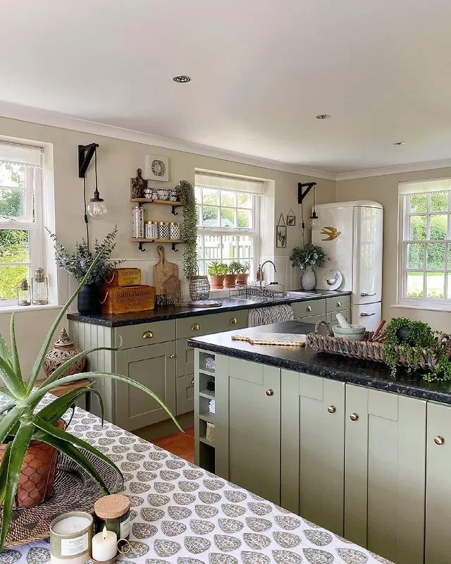 30 Charming Cottagecore Kitchen Design Ideas to Transform Your Space 16 Paint Cabinets Sage