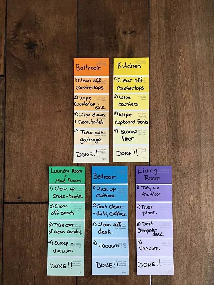 13 Creative Family Chore Chart Ideas That Actually Work in Every Home 11 Paint Chip Chore Charts