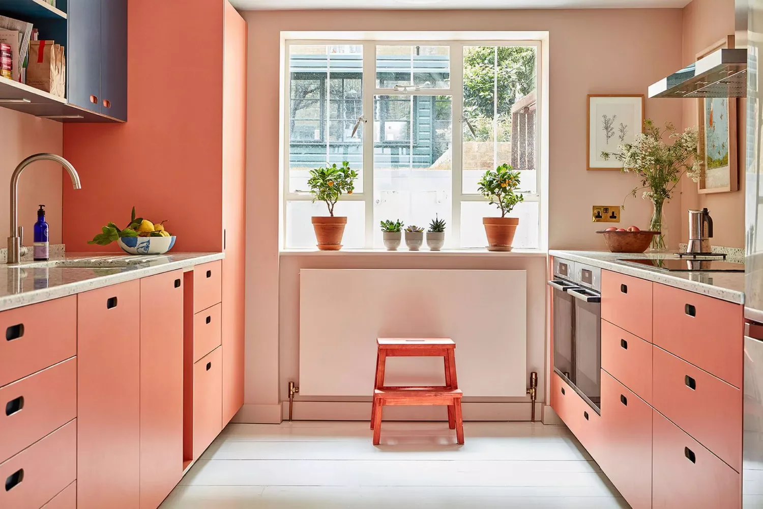 46 Galley Kitchen Design Ideas That Maximize Style and Function 8 Paint It Peach