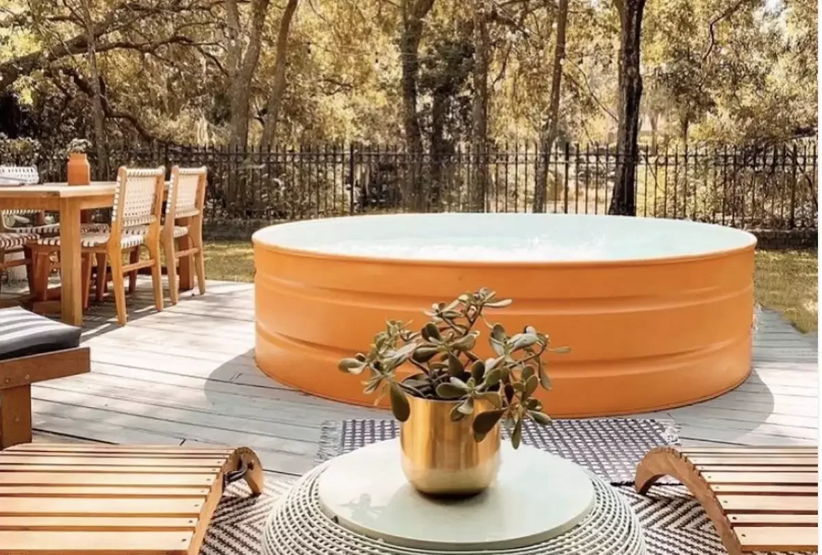 33 Creative Stock Tank Pool Ideas to Transform Your Backyard 29 Paint It a Bold Color