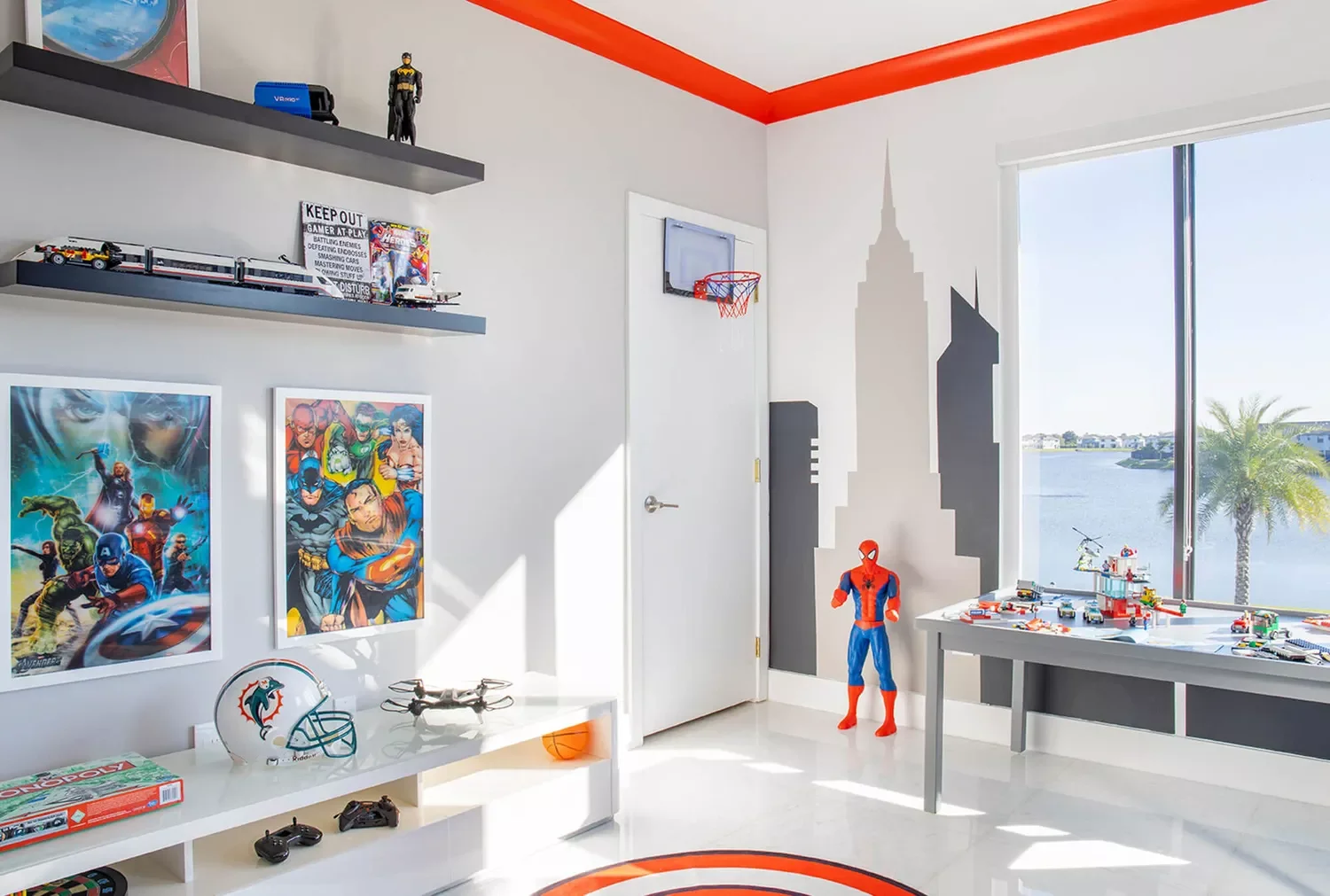 22 Creative Paint Ideas to Transform Your Child's Bedroom into a Playful Paradise 20 Paint Trim Neon Orange