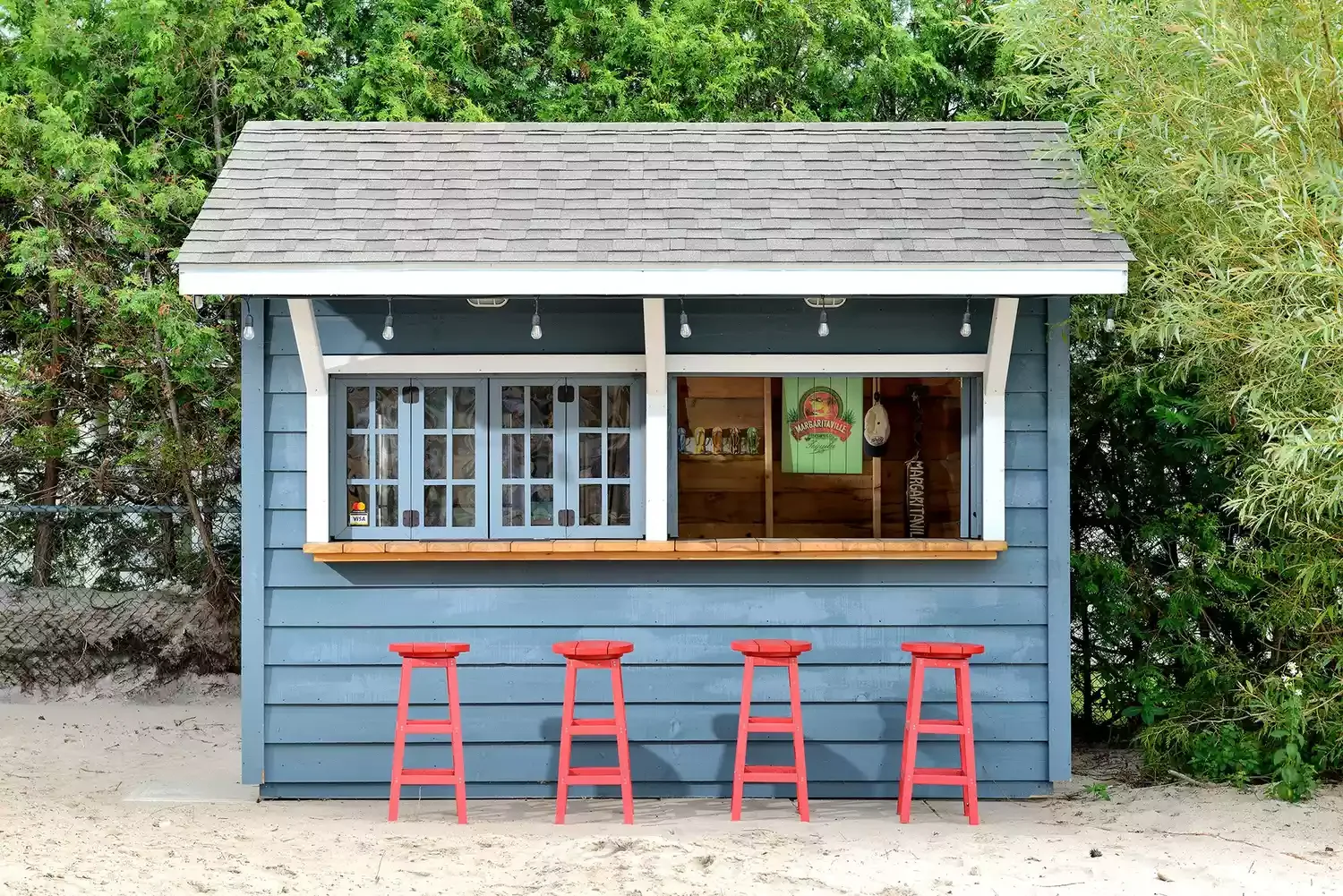 40 Stunning Outdoor Bar Ideas to Transform Your Backyard Entertainment Space 3 Paint Your Bar Stools