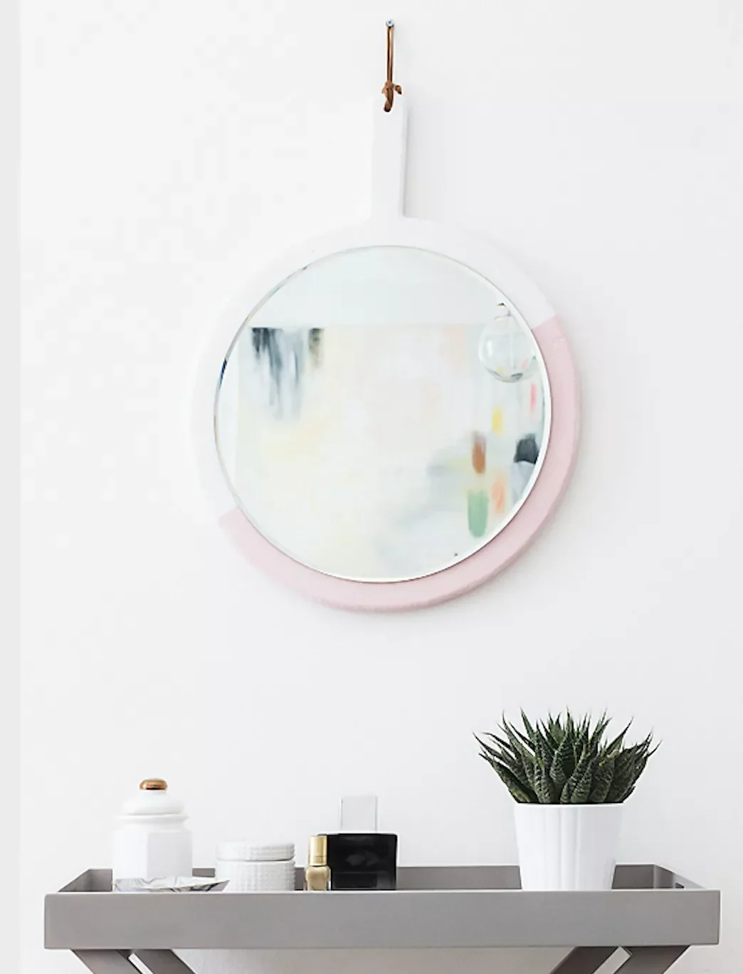 26 Creative DIY Mirror Frame Projects That Will Transform Your Space Paint a DIY Two-Toned Round Mirror Frame