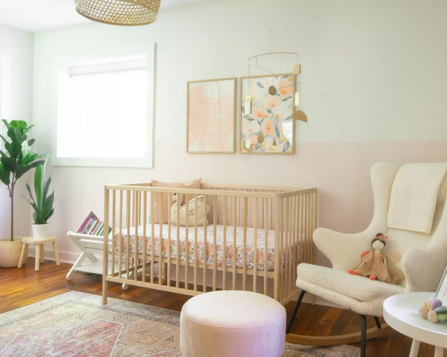 57 Stunning Baby Girl Nursery Ideas That'll Make Your Heart Melt Paint a Half Wall