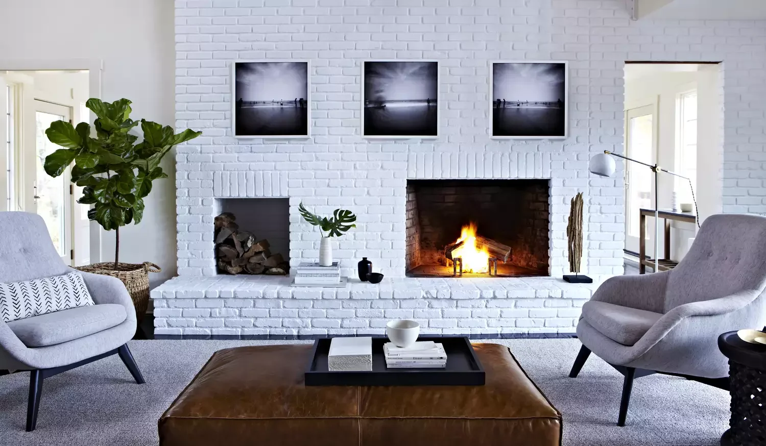 68 Stunning Contemporary Living Room Ideas That Will Transform Your Space 8 Paint the Brick White