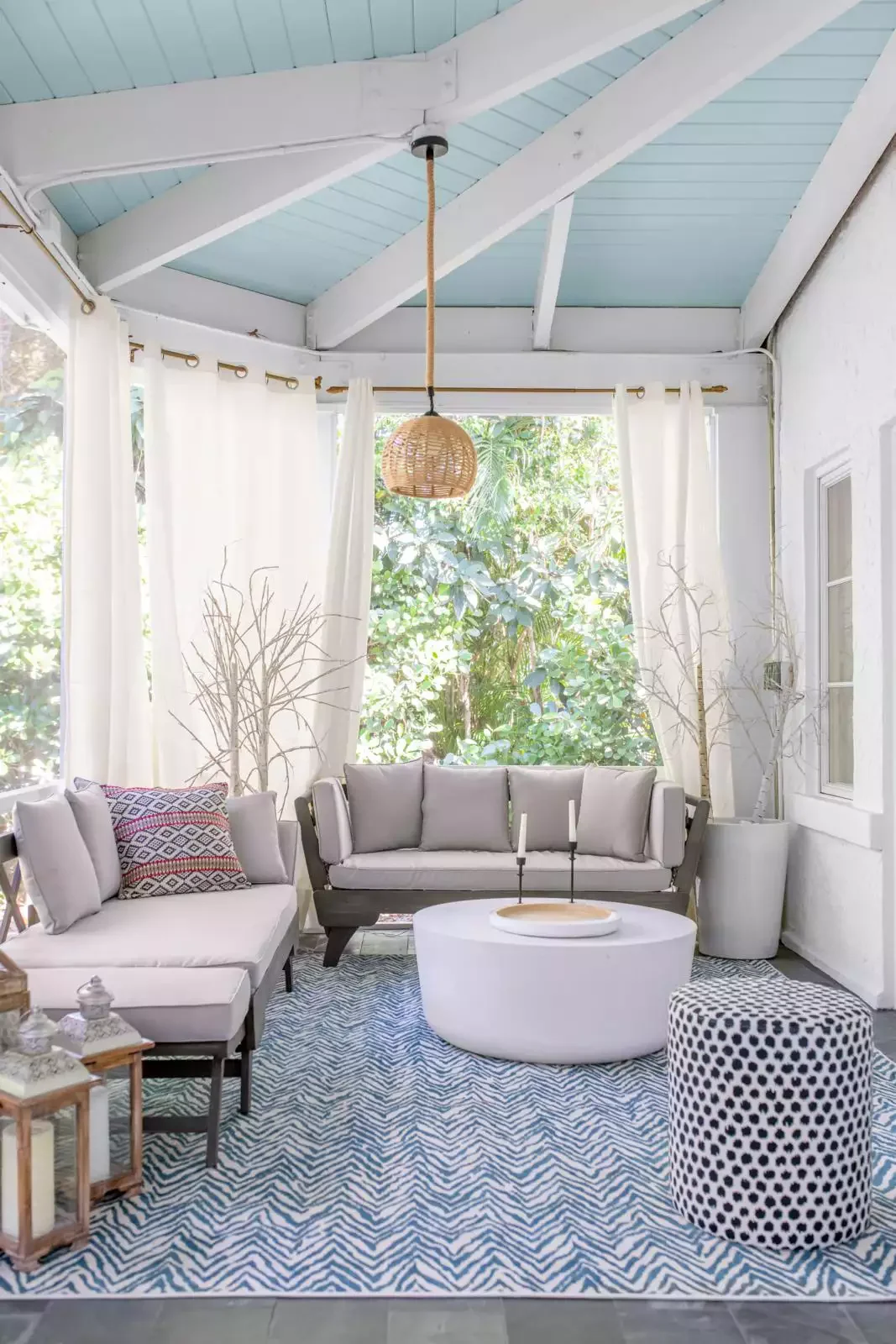 35 Stunning Front Porch Ideas That'll Transform Your Outdoor Welcome Paint the Ceiling Blue