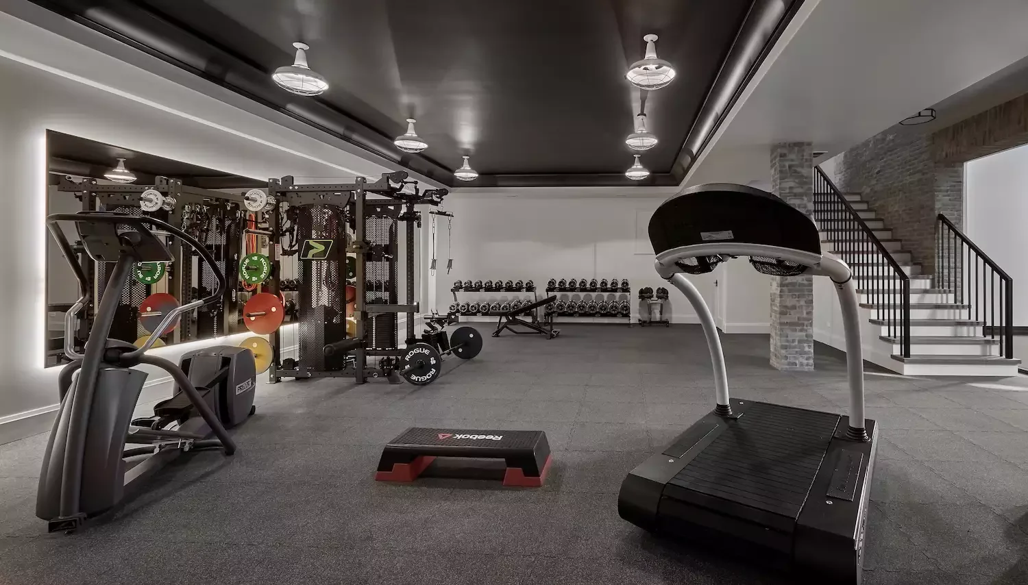 37 Inspiring Home Gym Design Ideas That'll Transform Your Workout Space Paint the Ceiling Dark