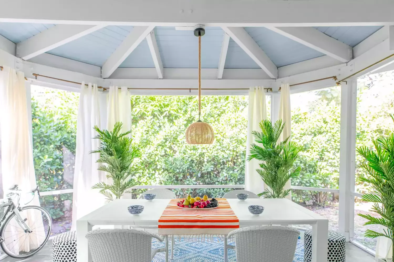 24 Stunning Modern Screened Porch Ideas to Transform Your Outdoor Living Space 2 Paint the Ceiling Haint Blue