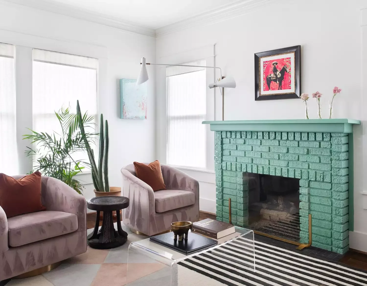 68 Stunning Contemporary Living Room Ideas That Will Transform Your Space 58 Paint the Fireplace