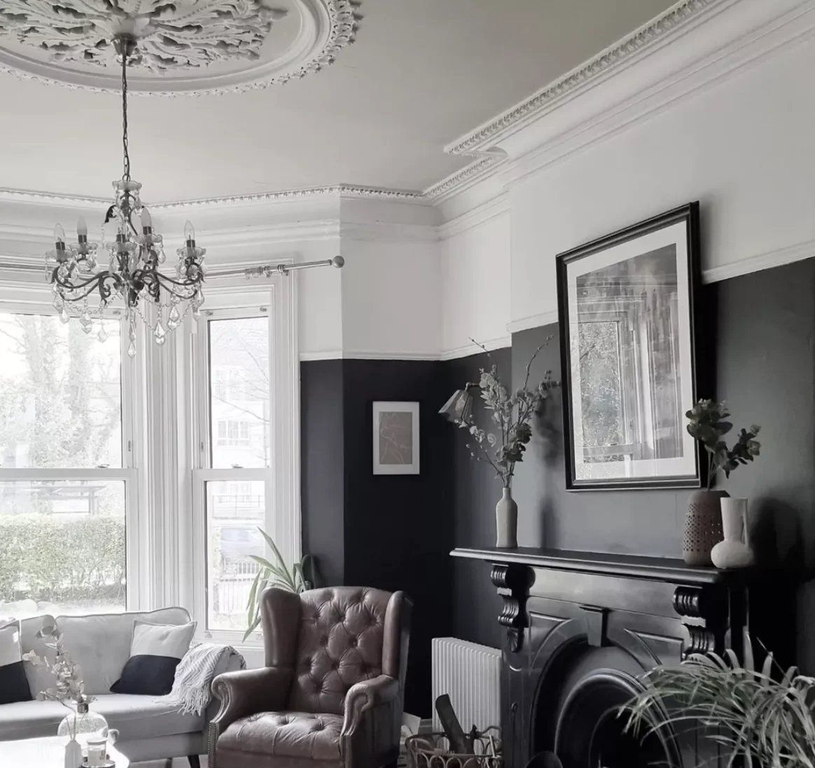 30 Stunning Black and White Living Room Ideas That Will Transform Your Space 13 Paint the Fireplace