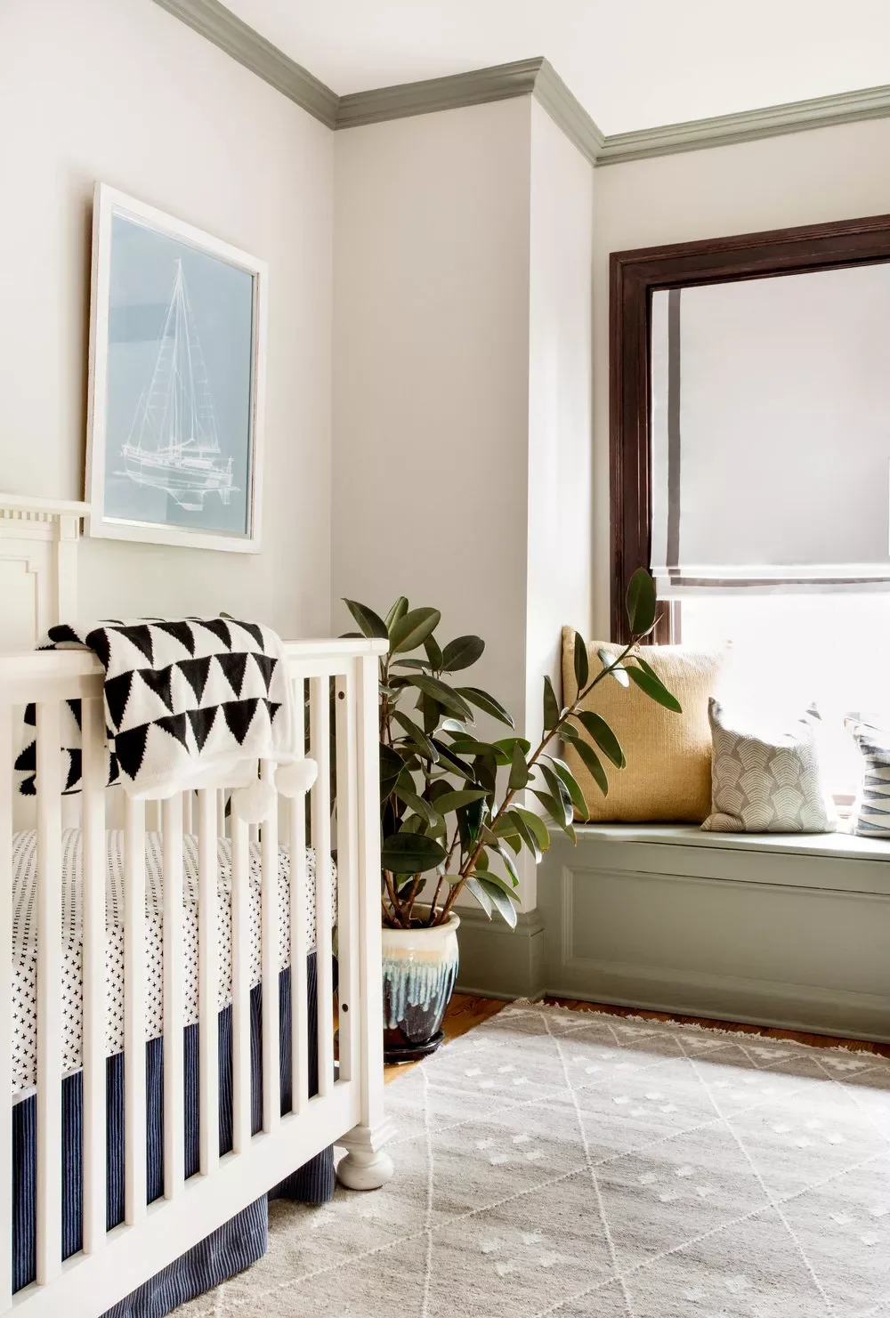 27 Beautiful Sage Green Nursery Ideas to Create Your Baby's Peaceful Haven 6 Paint the Trim Sage Green