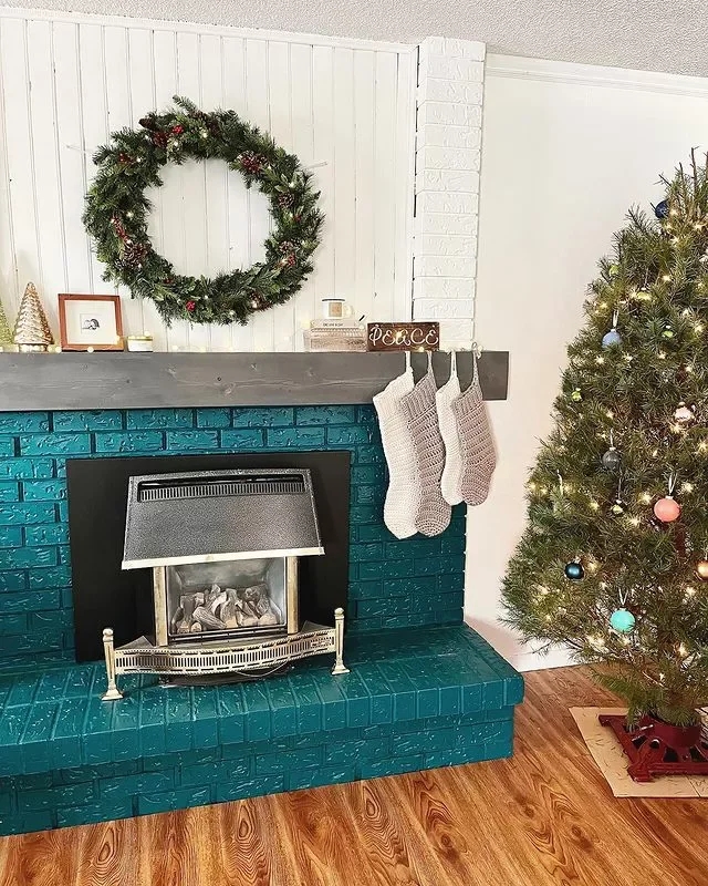 36 Stunning Painted Fireplace Ideas to Transform Your Living Space 16 Painted Blue Fireplace