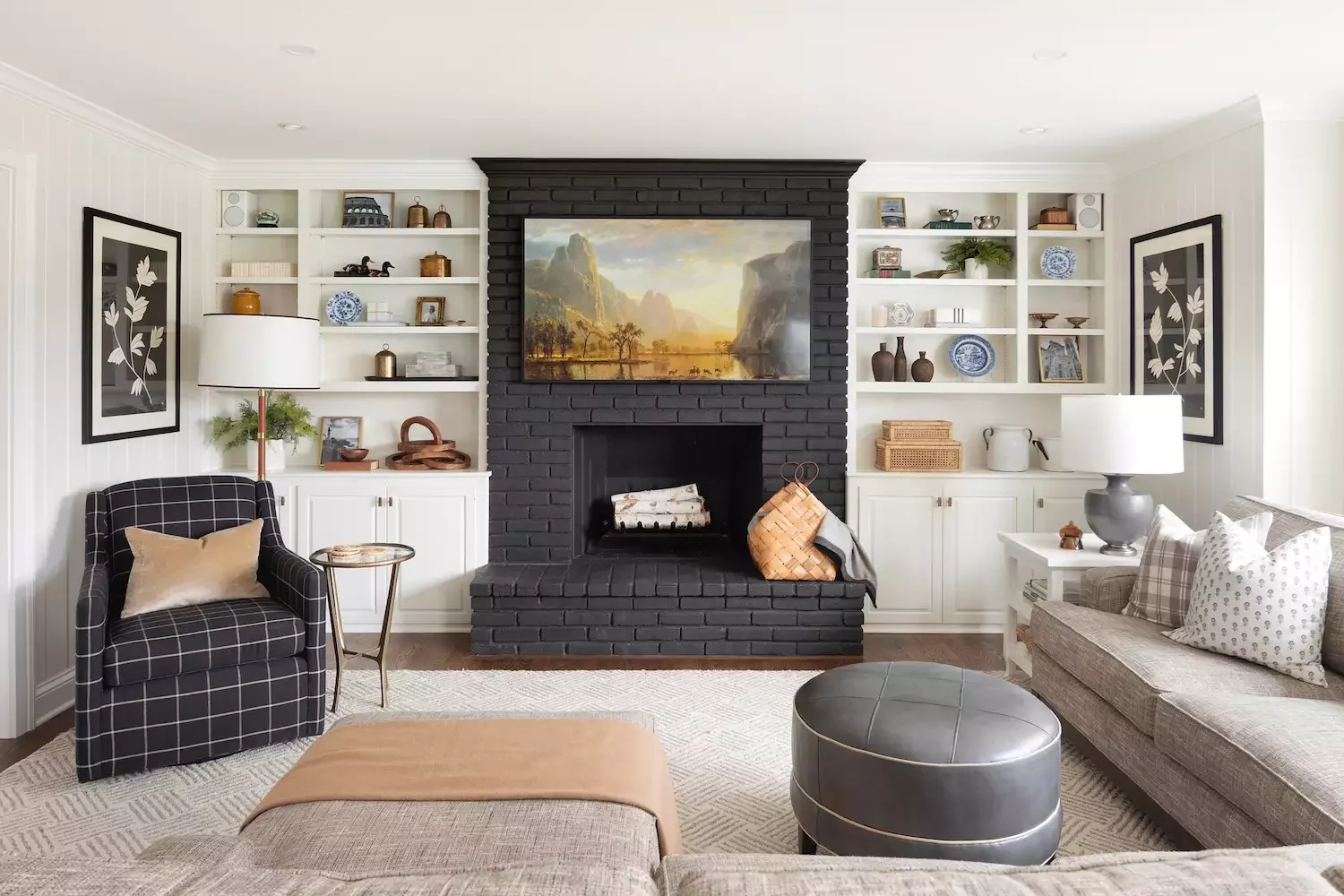 34 Stunning Painted Brick Fireplace Ideas to Transform Your Space 29 Painted Brick Hearth Ledge