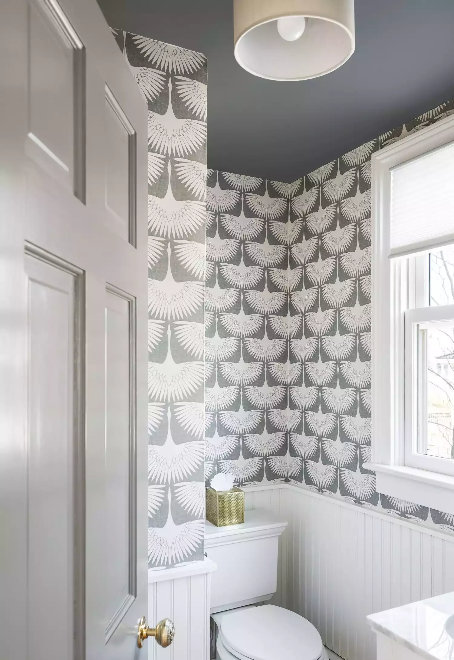 32 Powder Room Design Ideas That Turn Your Small Space Into a Style Statement Painted Half Bath Ceiling