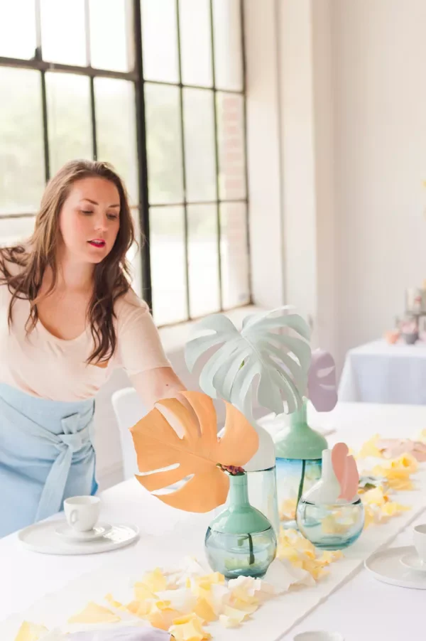 52 Gorgeous Spring Table Centerpiece Ideas to Transform Your Dining Space 35 Painted Leaves