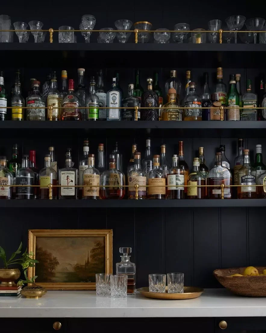 75 Stunning Home Bar Ideas to Transform Your Space Into an Entertainment Haven 62 Pair Black and Gold Tones