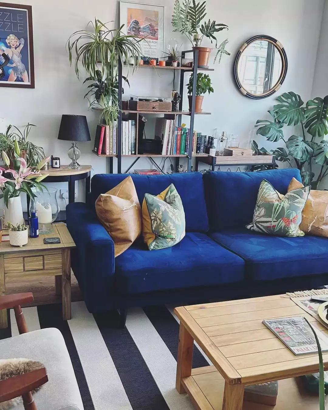 30 Stunning Blue Sofa Living Room Ideas That Will Transform Your Space 17 Pair Blue and Black
