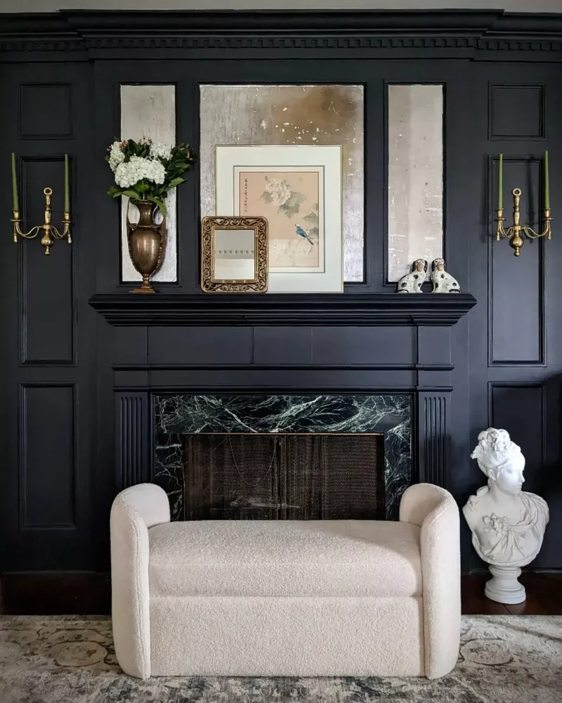 44 Beautiful Fireplace Mantel Styling Ideas 8 Pair Brass and Black