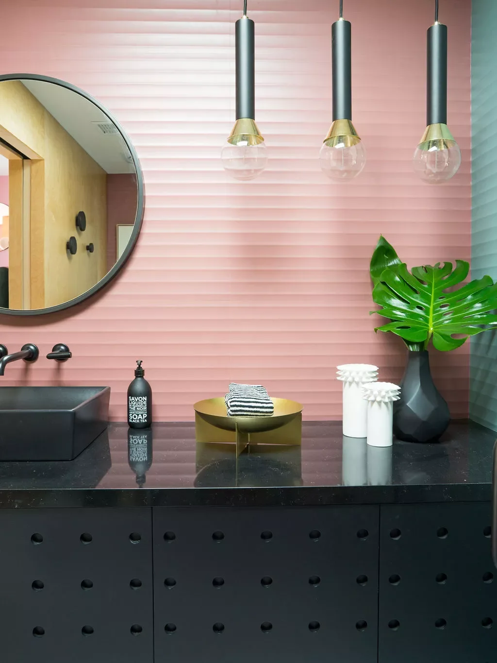 50 Dramatic Dark Bathroom Ideas to Transform Your Space 20 Pair It With Bright Accents