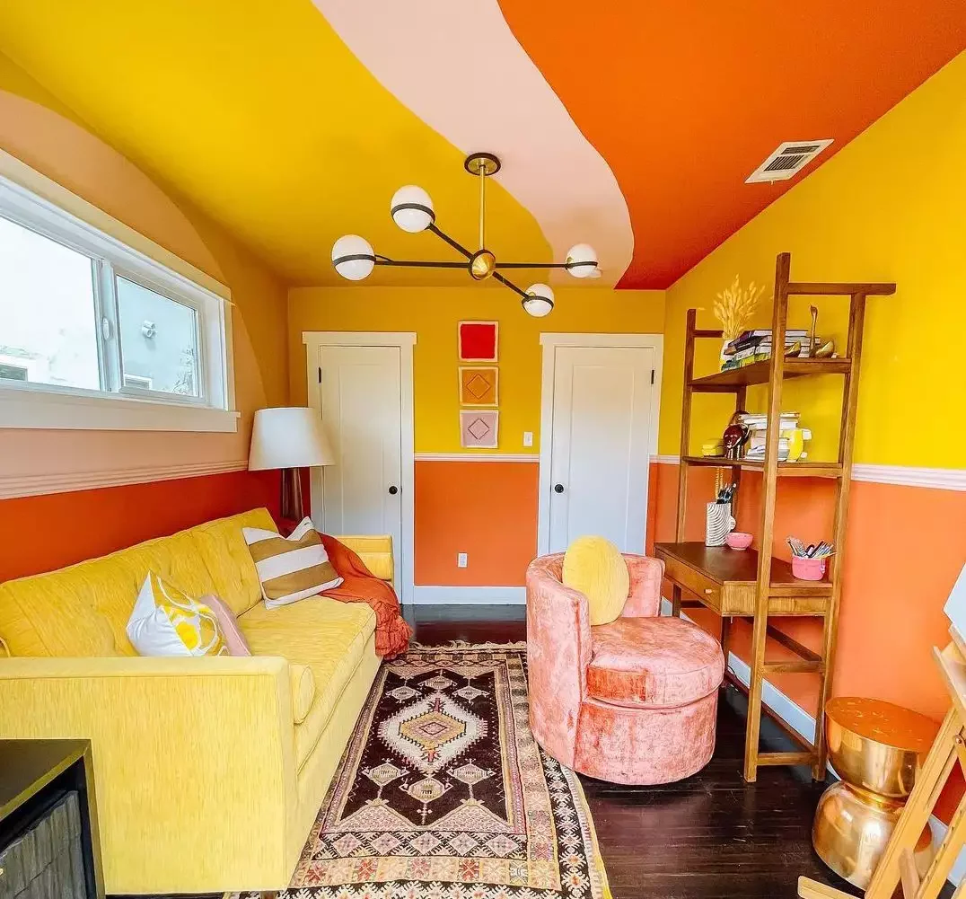 20 Stunning Yellow Living Room Ideas That Will Transform Your Space 9 Pair It With Orange and Red