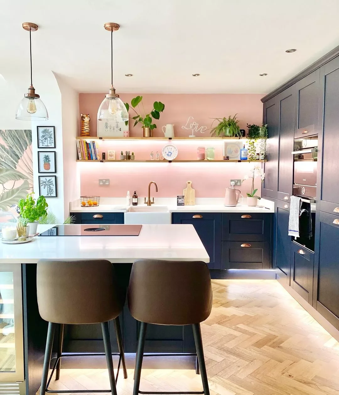 30 Stunning Pink Kitchen Designs That Show Why Pink Is the Ultimate Neutral 14 Pair Pink With Deep Blues