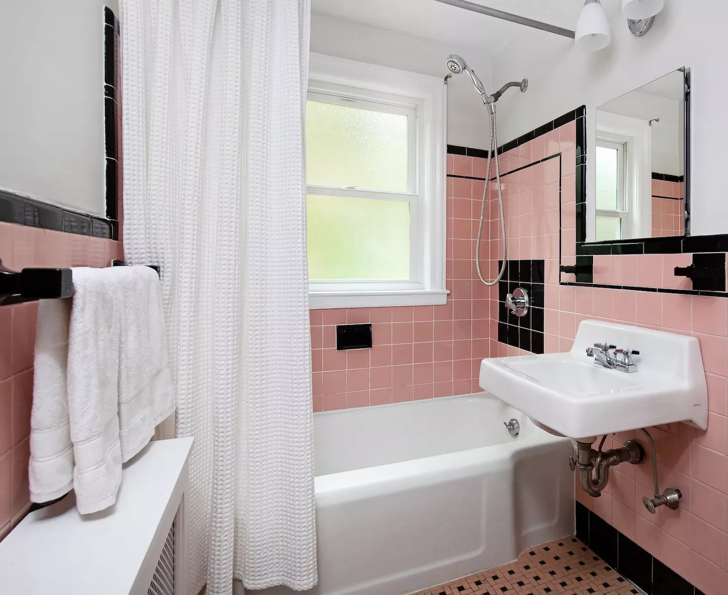 20 Vintage-Inspired Bathroom Designs That Bring Timeless Character to Your Home 13 Pair Pink and Black
