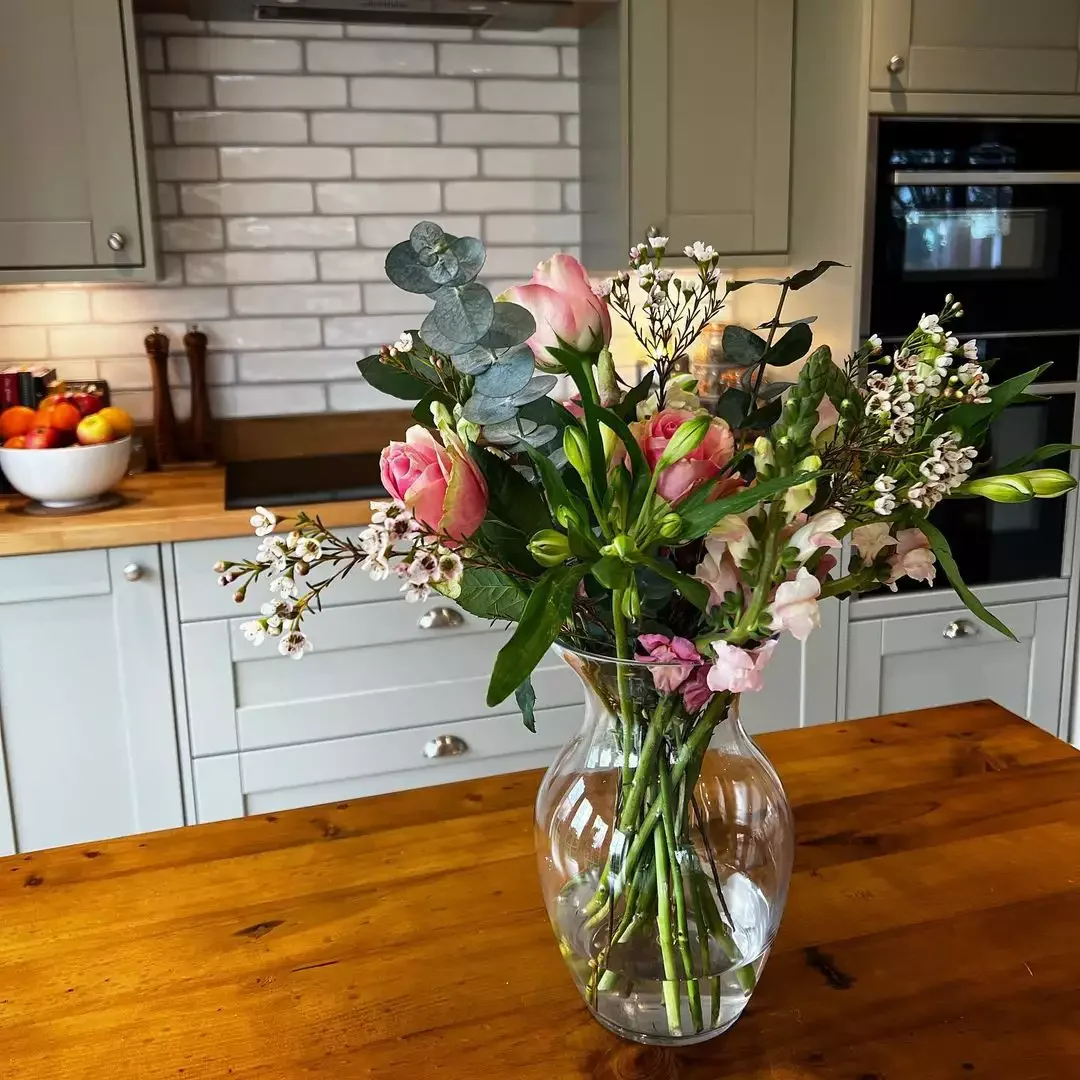 23 Stunning Sage Green Kitchen Ideas That Never Go Out of Style 2 Pair Sage Cabinets With Wooden Countertops