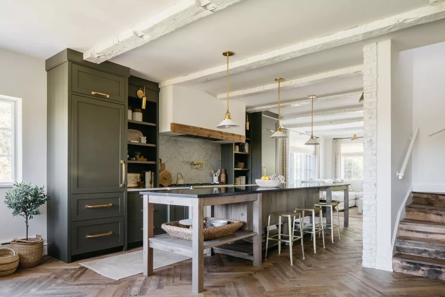 19 Gorgeous Olive Green Kitchen Cabinet Designs That Elevate Your Kitchen Pair With Brass Hardware