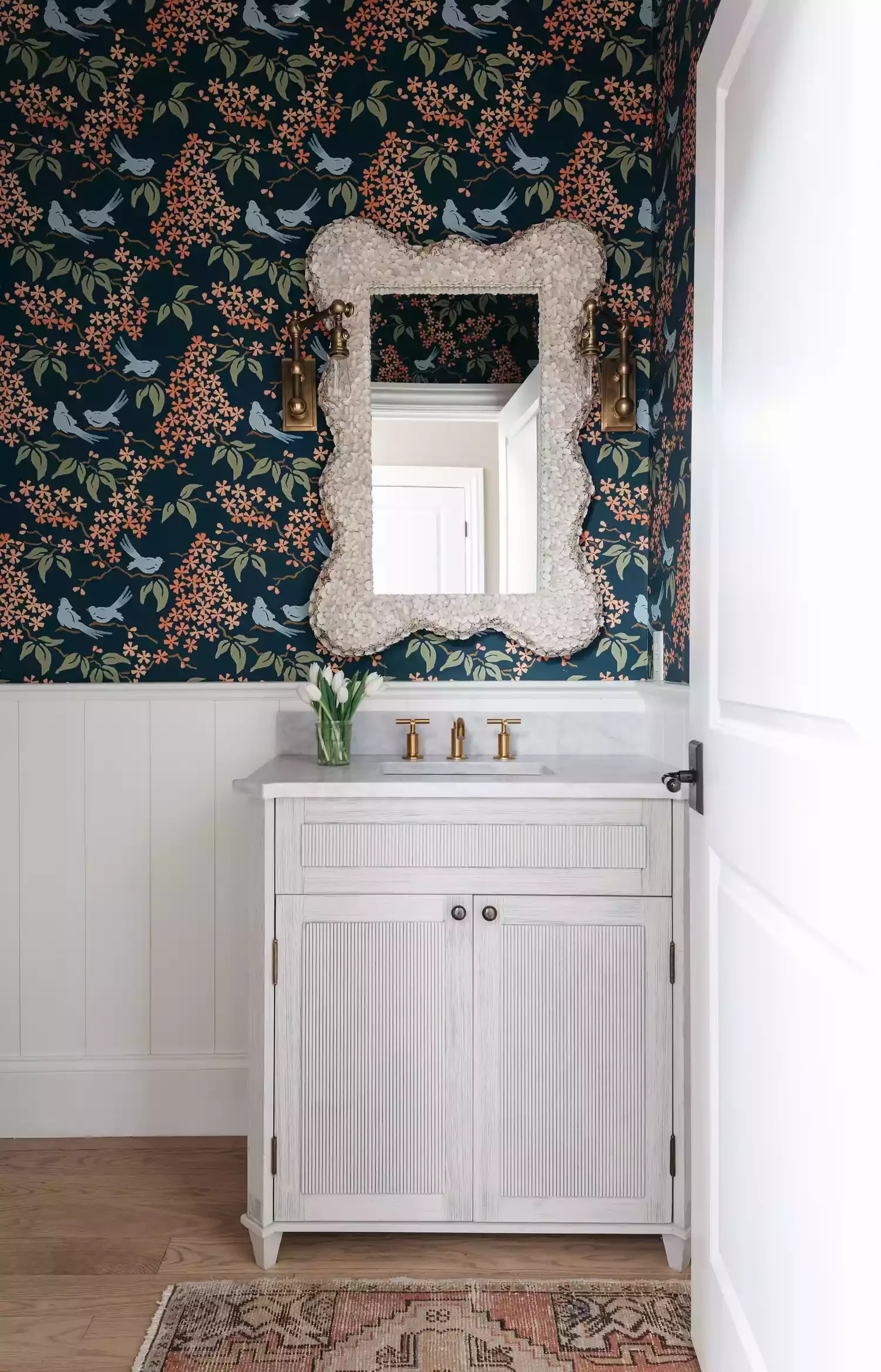 35 Creative Shiplap Half Wall Ideas That Transform Every Room 34 Pair With Dark Wallpaper