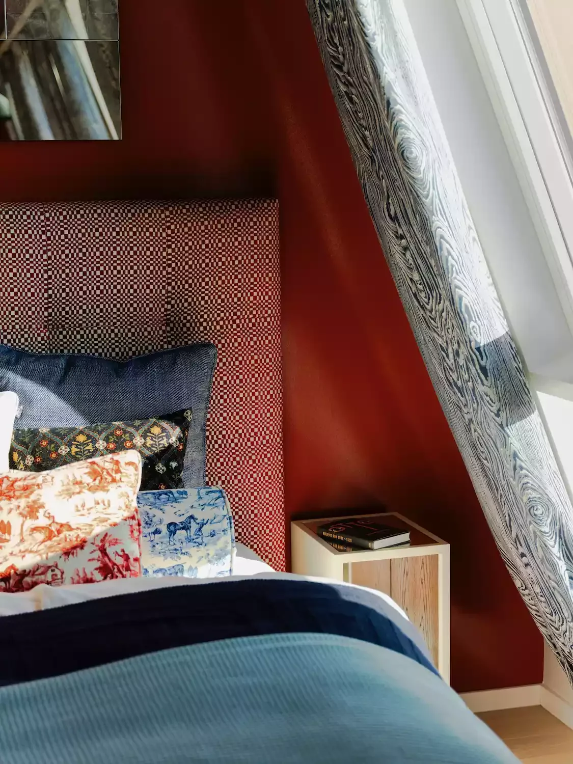 19 Stunning Red Bedroom Ideas That Will Transform Your Space 14 Pair With Patterned Bedding