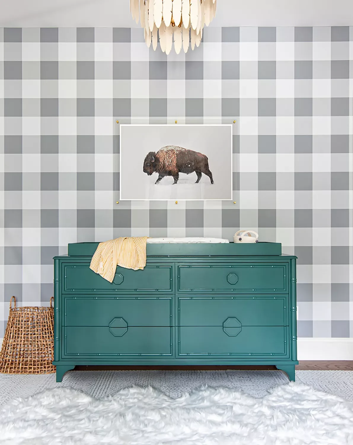27 Beautiful Sage Green Nursery Ideas to Create Your Baby's Peaceful Haven 11 Pair With Patterned Walls