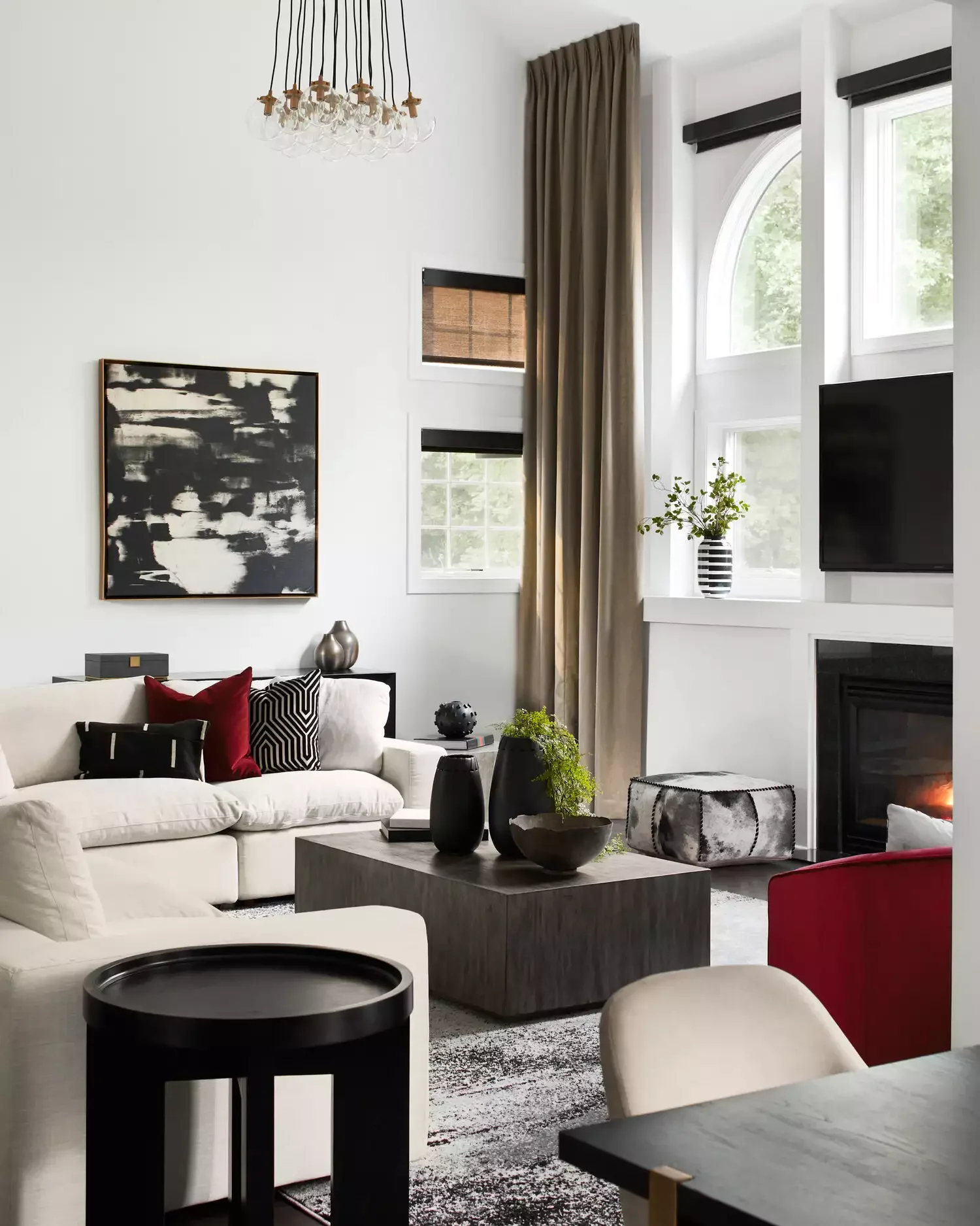 30 Stunning Black and White Living Room Ideas That Will Transform Your Space 1 Pair With Red